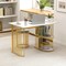 Rectangular Dining Table for 2 with 2-tier Storage Shelf for Small Space Dining Room-White